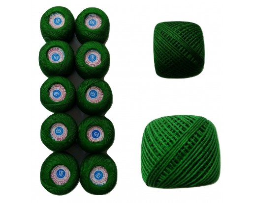 OFFICE GREEN - Set Lot of 10 - 6 Ply Strand - Cotton Thread Yarn Cross Stitch Embroidery	